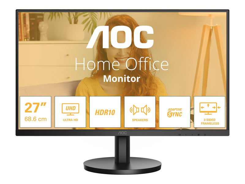 AOC 27" 4K Monitor – Scharfes Bild, integrierte Lautsprecher