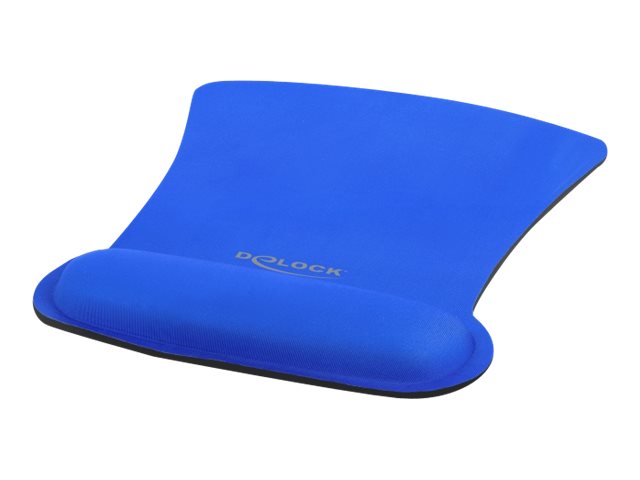 DELOCK Mauspad – Ergonomisch mit Handballenauflage, Blau