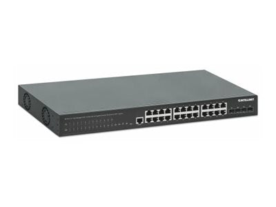 INTELLINET Managed Switch – 28 Anschlüsse, PoE+ Unterstützung