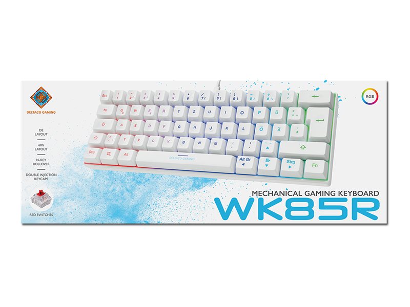 DELTACO Gaming-Tastatur – RGB-Beleuchtung, Mechanische Tasten