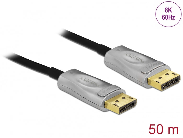 Delock DisplayPort Kabel – 8K, 50 m, halogenfrei