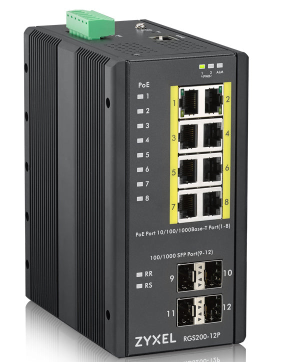 Zyxel 12-Port Netzwerk-Switch – Lüfterlos, PoE-Unterstützung