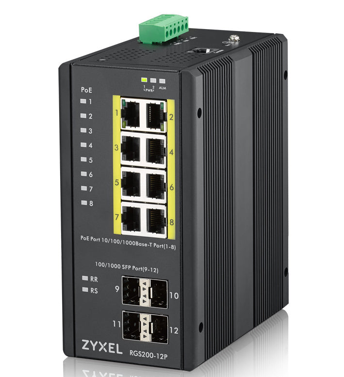 Zyxel 12-Port Netzwerk-Switch – Lüfterlos, PoE-Unterstützung