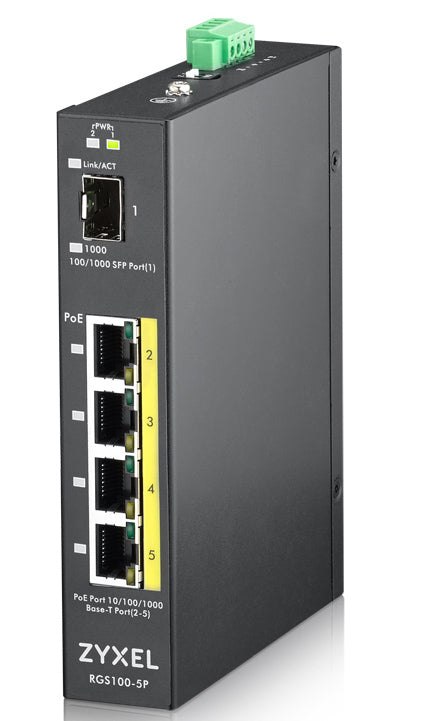Zyxel 5-Port Switch – Robustes Design, PoE+ Unterstützung