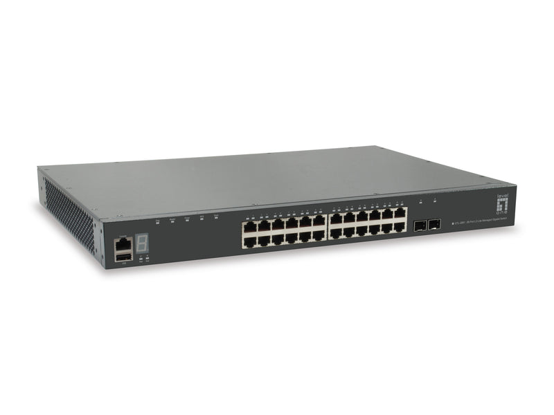 LevelOne Netzwerk-Switch – 28 Ports, Rack-montierbar