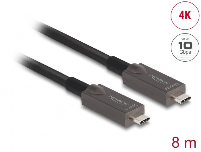Delock USB-C Kabel – 8m, 4K Videoübertragung