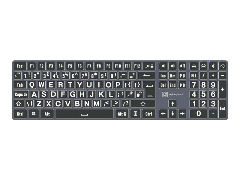 LOGIC-KEYBOARD Kabellose Tastatur – Große Tasten, Hintergrundbeleuchtung