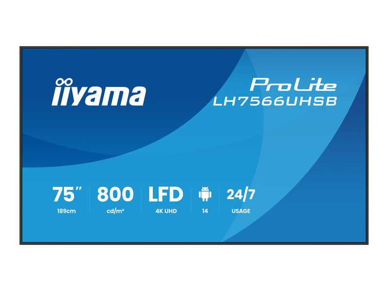 Iiyama 75" 4K Display – Ideal für Digital Signage, Android-basiert