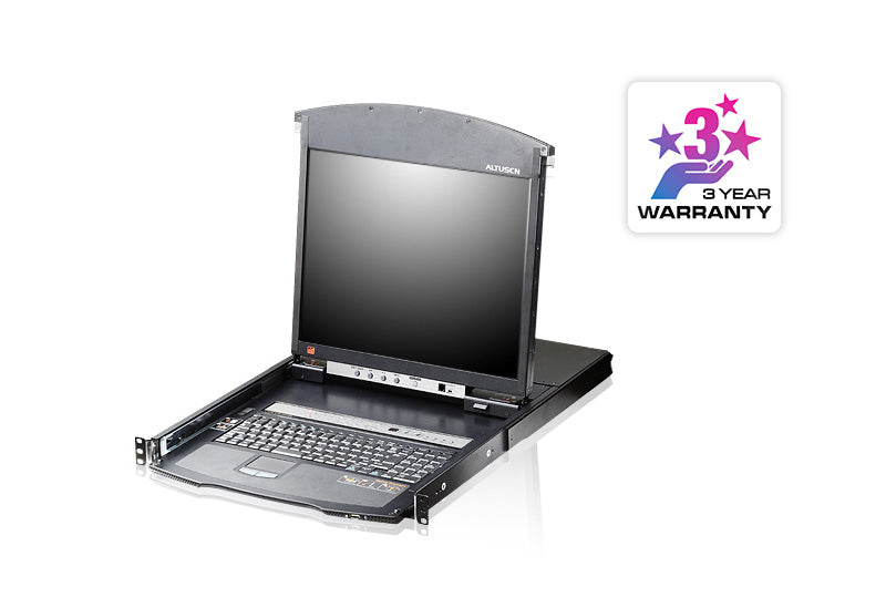 Aten KVM Switch – 16 Ports, integrierter 19" LCD-Bildschirm