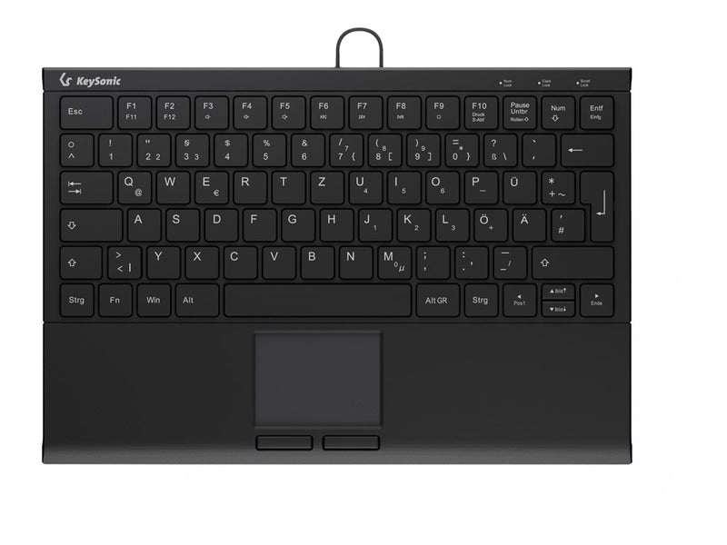 KeySonic Mini-Tastatur – Beleuchtet, mit Touchpad