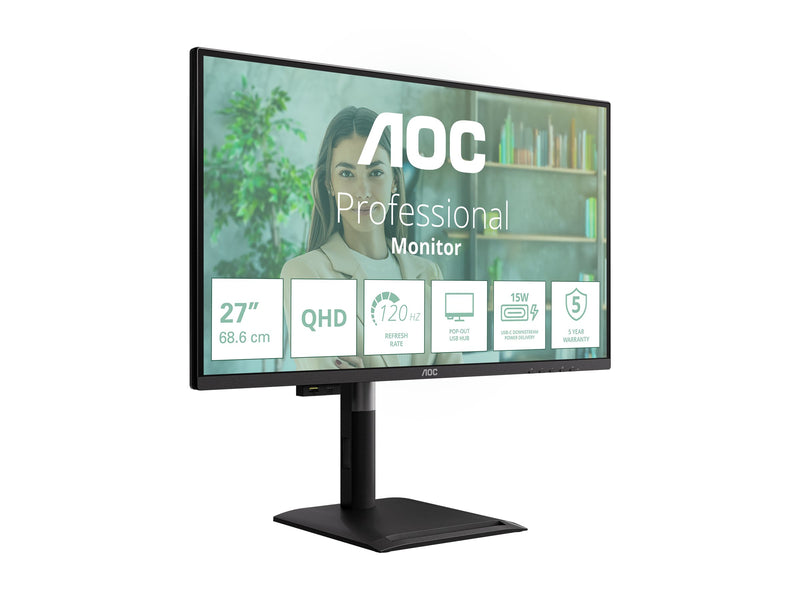 AOC 27" Monitor – QHD-Auflösung, USB-C Anschluss