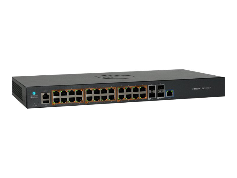 Cambium Networks PoE Switch – 24 Gigabit-Ports, 4 Glasfaseranschlüsse