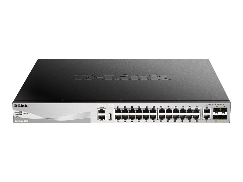 D-Link 30-Port Gigabit Switch – PoE, stapelbar