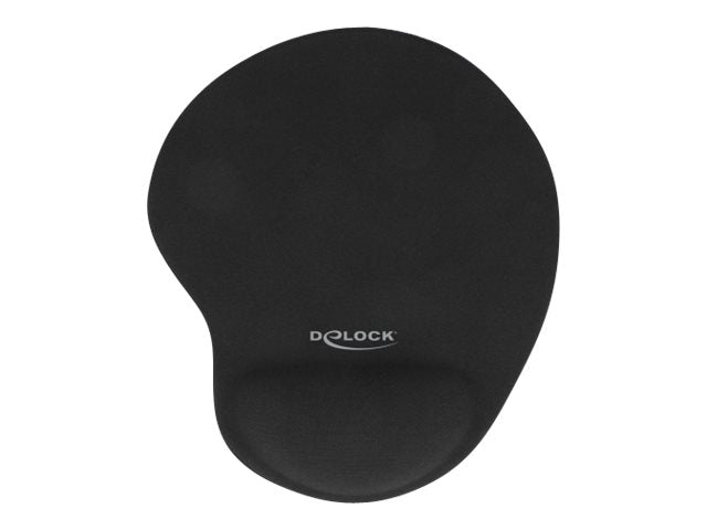DELOCK Ergonomisches Mauspad – Mit Gel-Handballenauflage, Schwarz