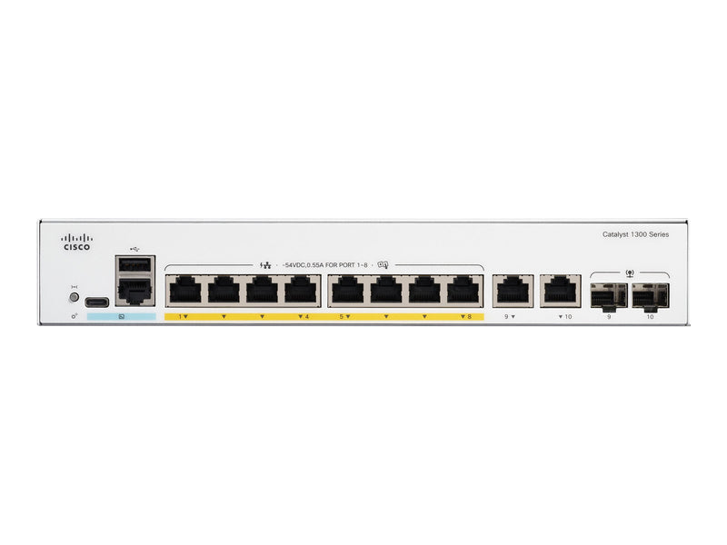 Cisco Netzwerk-Switch – 8 Ports, PoE+ für kleine Unternehmen