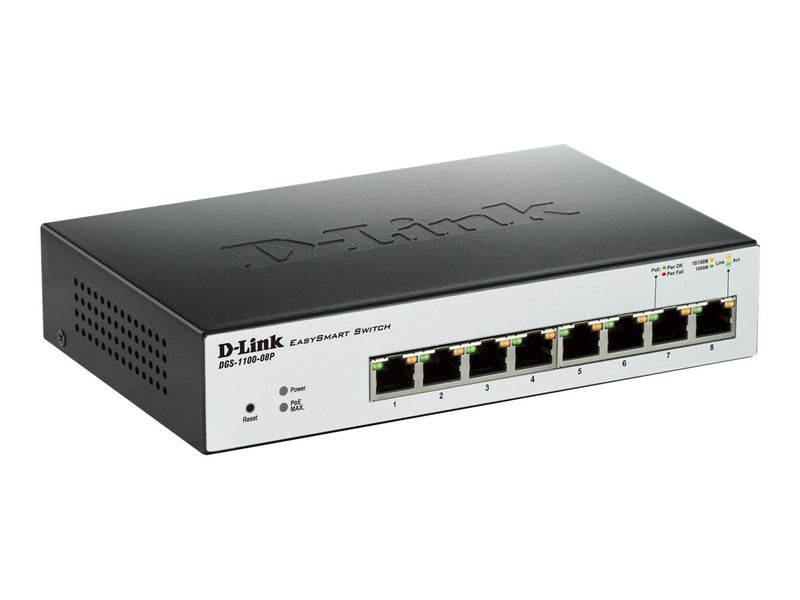 D-Link 8-Port Gigabit Switch – PoE, einfache Verwaltung