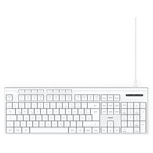 HAMA USB-Tastatur – 8 Medientasten, kabelgebunden