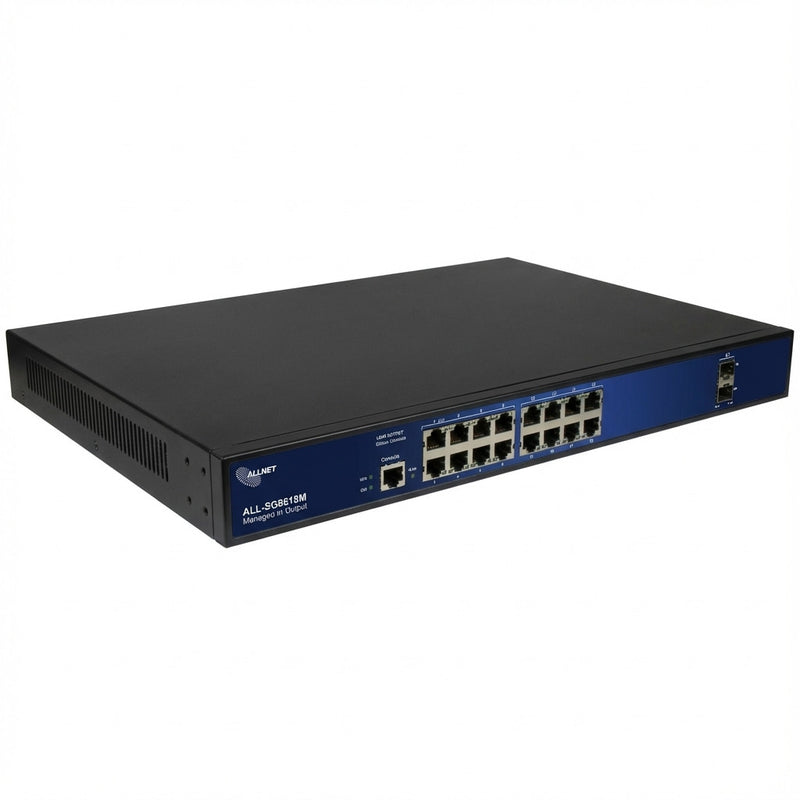 ALLNET 16-Port Switch – Lüfterlos, Gigabit Geschwindigkeit