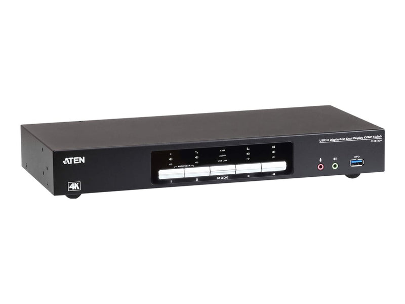 Aten KVMP-Switch – 4K DisplayPort für 2 Bildschirme, USB 3.0