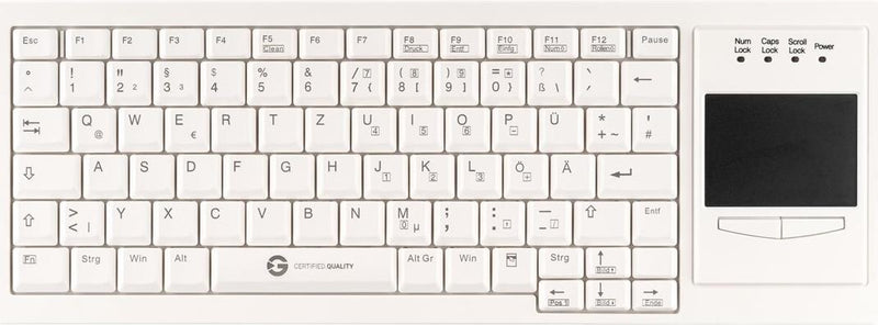 GETT Cleantype Xtra – Tastatur mit Touchpad, USB, weiß