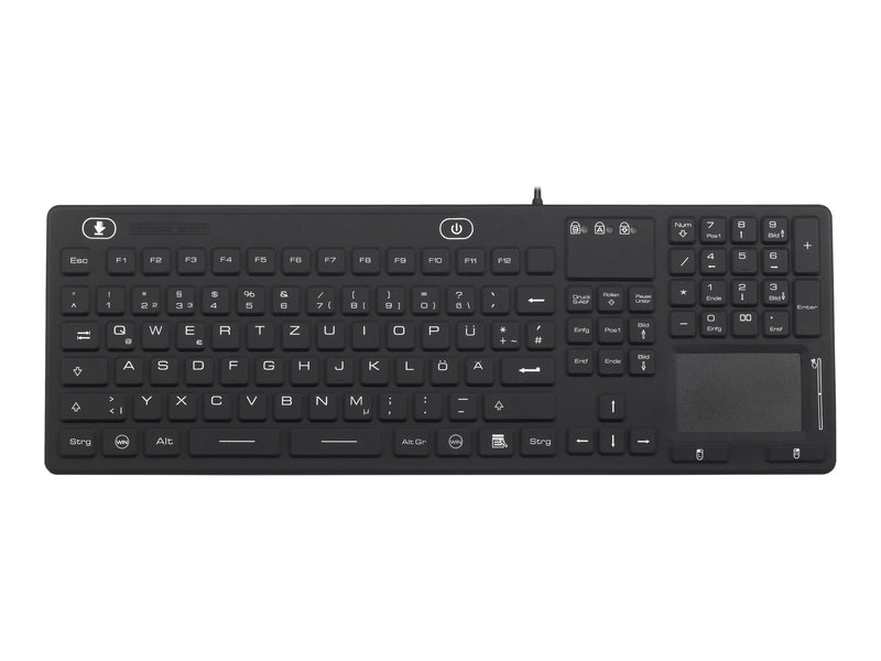 CONRAD Renkforce USB-Tastatur – Spritz- und staubgeschützt, mit Touchpad