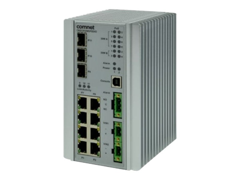 COMNET Netzwerk-Switch – 8 PoE+ Ports, wandmontierbar