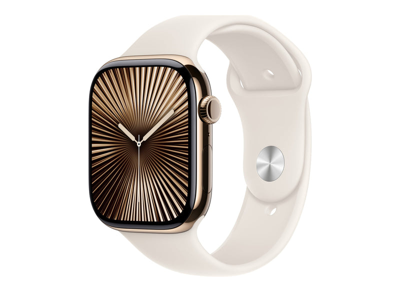 Apple Watch Series 10 – GPS, Mobilfunk, Gold, Sportband