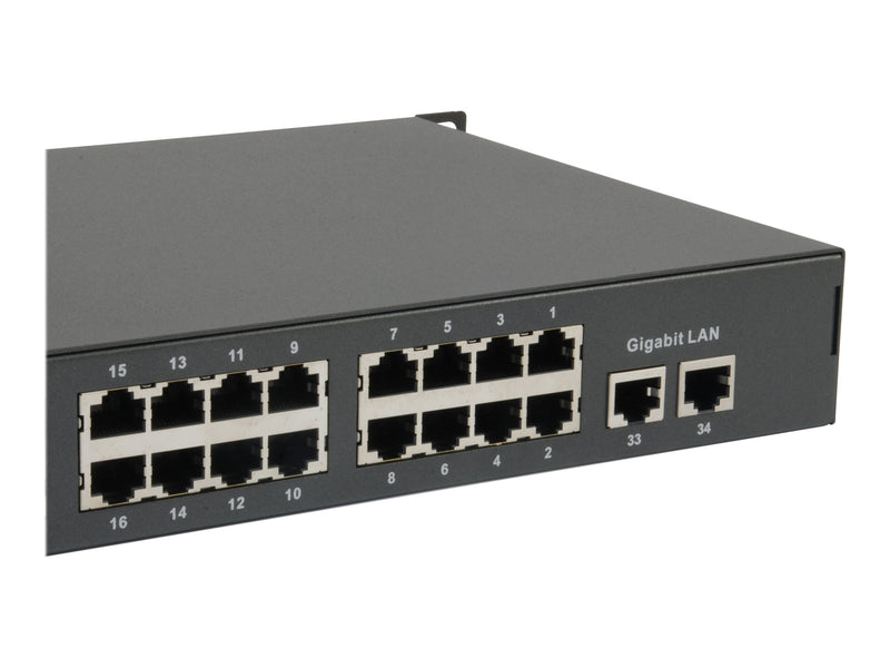 LevelOne Netzwerk-Switch – 32 PoE-Anschlüsse, Rack-montierbar