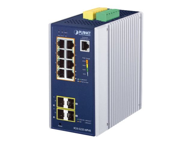 PLANET Switch – 8 PoE+ Ports, Wandmontage möglich