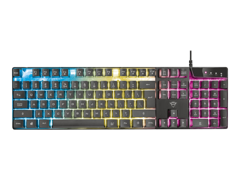 Trust Gaming-Tastatur – Regenbogen-LED, USB-Anschluss