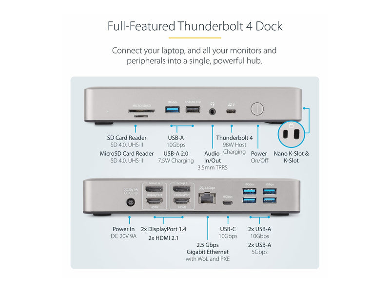 StarTech Thunderbolt 4 Dockingstation – 4K Multi-Monitor Unterstützung
