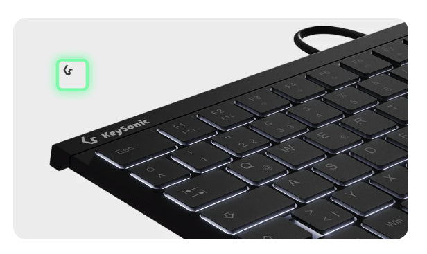 KEYSONIC Mini-Tastatur – Kabellos, mit Touchpad und Beleuchtung