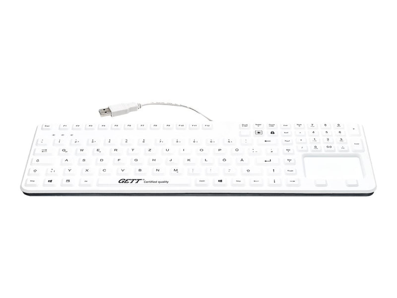 Gett CleanType Prime Panel+ – Waschbare USB-Tastatur mit Touchpad
