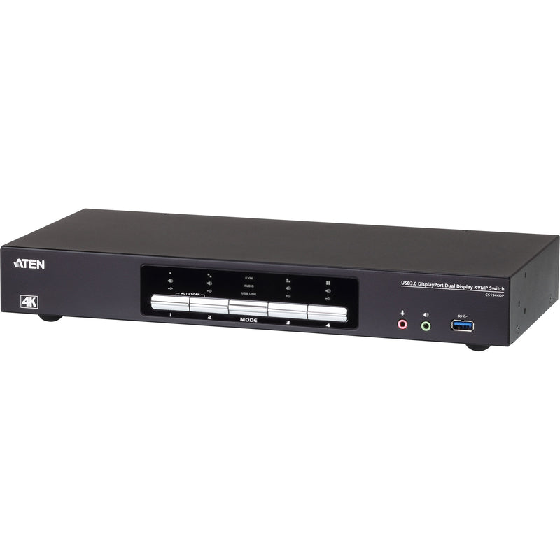 Aten KVMP-Switch – 4K DisplayPort für 2 Bildschirme, USB 3.0