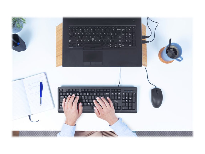 Trust Primo Tastatur- und Maus-Set – Spritzwasserschutz, USB-Anschluss