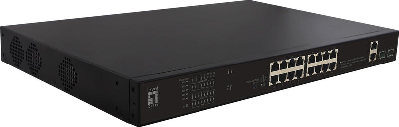 LevelOne Netzwerk-Switch – 20 Anschlüsse, Power over Ethernet