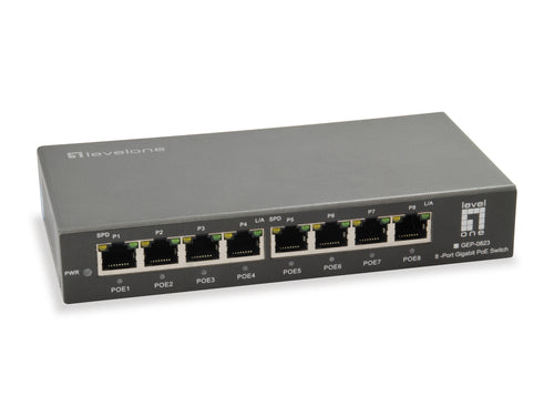 LevelOne 8-Port Gigabit PoE Switch – Stromversorgung für Geräte