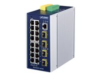 PLANET Switch – 20 Ports, für DIN- oder Wandmontage