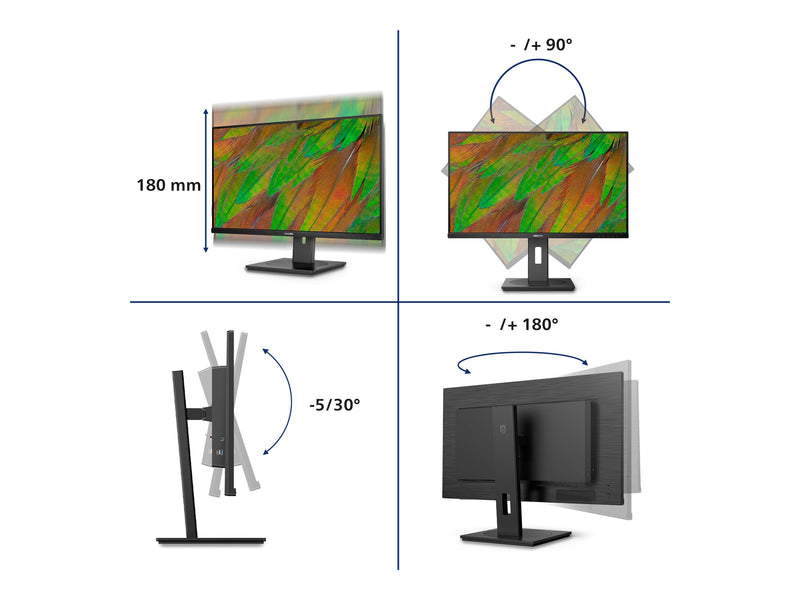 Philips 32" 4K Monitor – USB-C, integrierte Lautsprecher
