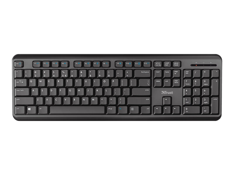 Trust Kabellose Tastatur – Spritzwasserschutz, USB-Empfänger