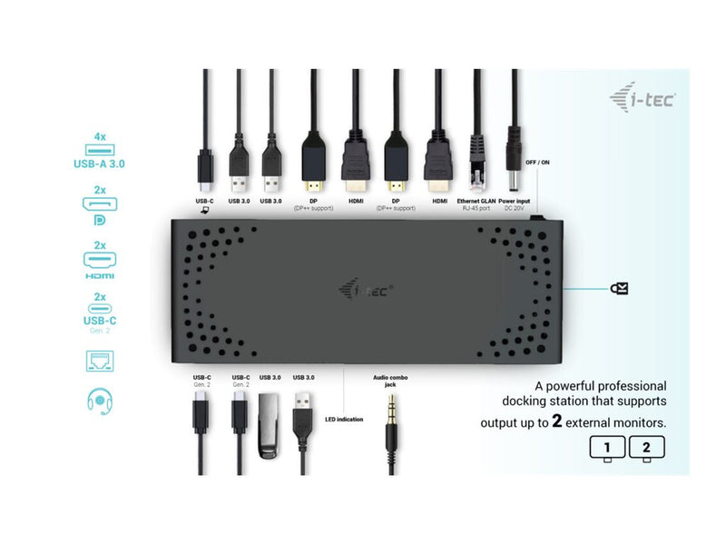 I-tec Dockingstation – USB-C, Thunderbolt 3, Dual 4K-Display