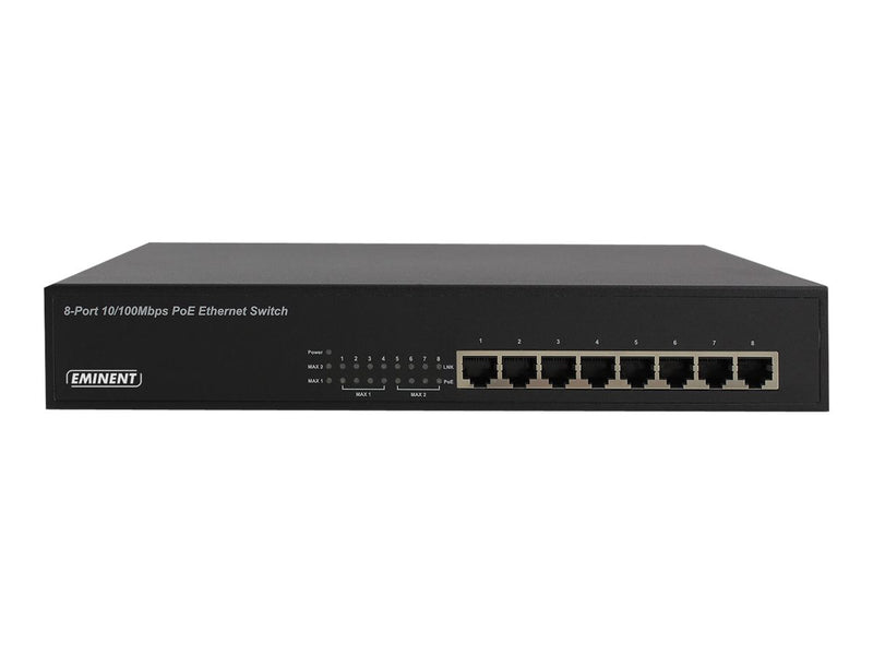 Eminent EM4431 Netzwerk-Switch – 8 PoE+ Anschlüsse, Desktop/Rack