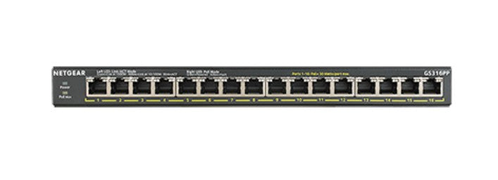 Netgear 16-Port Gigabit Switch – PoE+, Lüfterlos, Einfache Installation