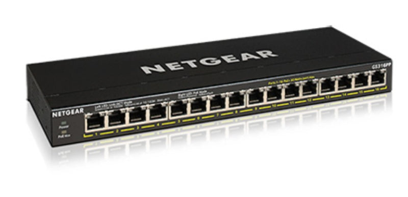 Netgear 16-Port Gigabit Switch – PoE+, Lüfterlos, Einfache Installation
