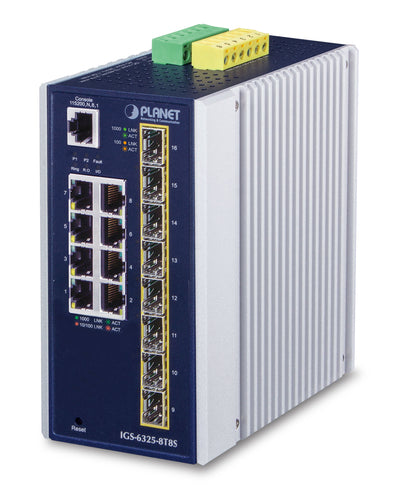 PLANET TECHNOLOGY Netzwerk-Switch – 16 Ports, wandmontierbar