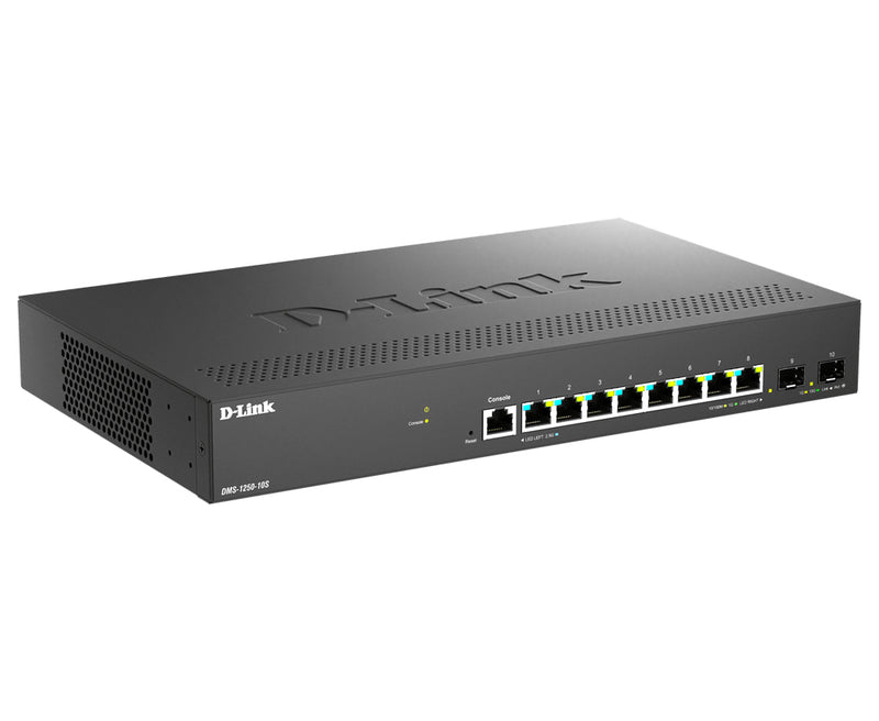 D-Link Smart Switch – 8 schnelle Anschlüsse, 2 für Glasfaser