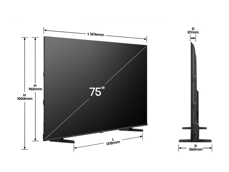 Hisense 75" QLED Smart-TV – 4K UHD, lebendige Farben