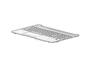 HP Notebook Ersatztastatur – Mit Fingerabdruckleser, Silberoptik