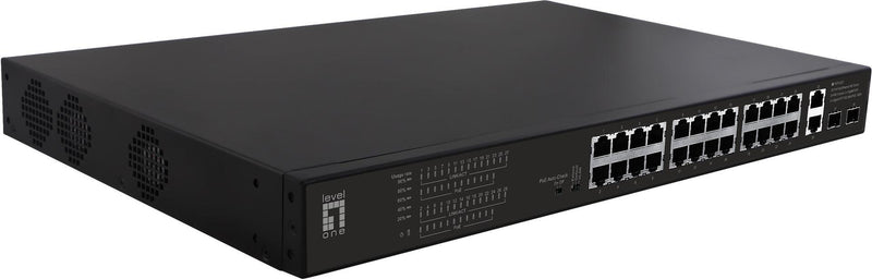 LevelOne Netzwerk-Switch – 28 Anschlüsse, Power-over-Ethernet