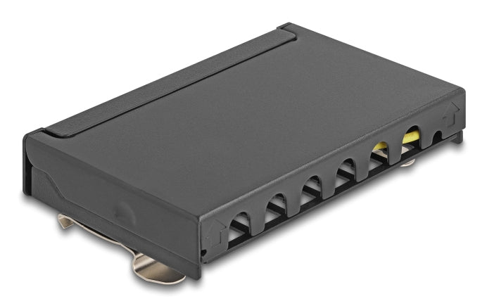 DELOCK Mini Patchpanel – 6 RJ45 Ports, Cat.6A, schwarz